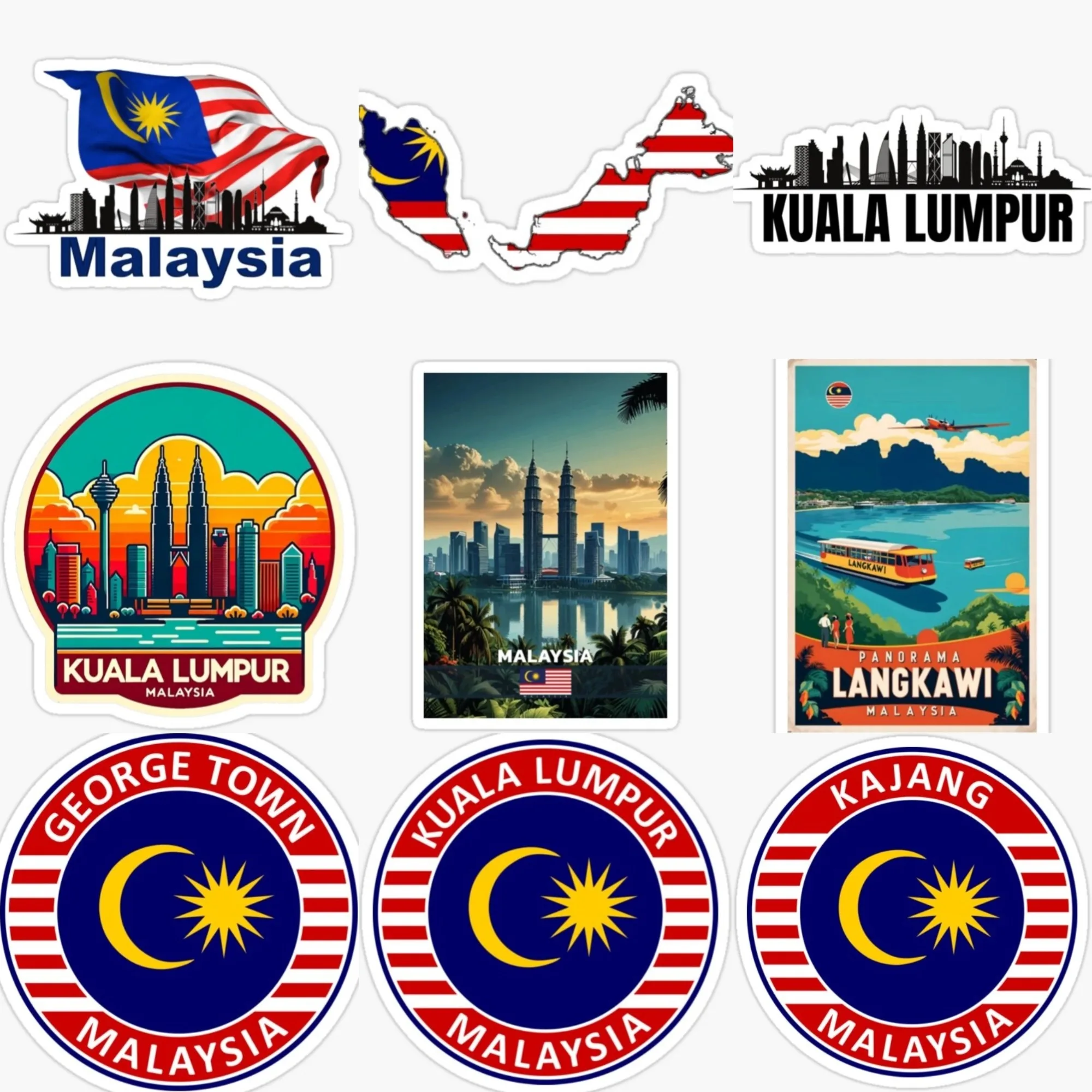 Car Accessories Malaysia - Bandiera della Malesia Mappa Emblema Paesaggio